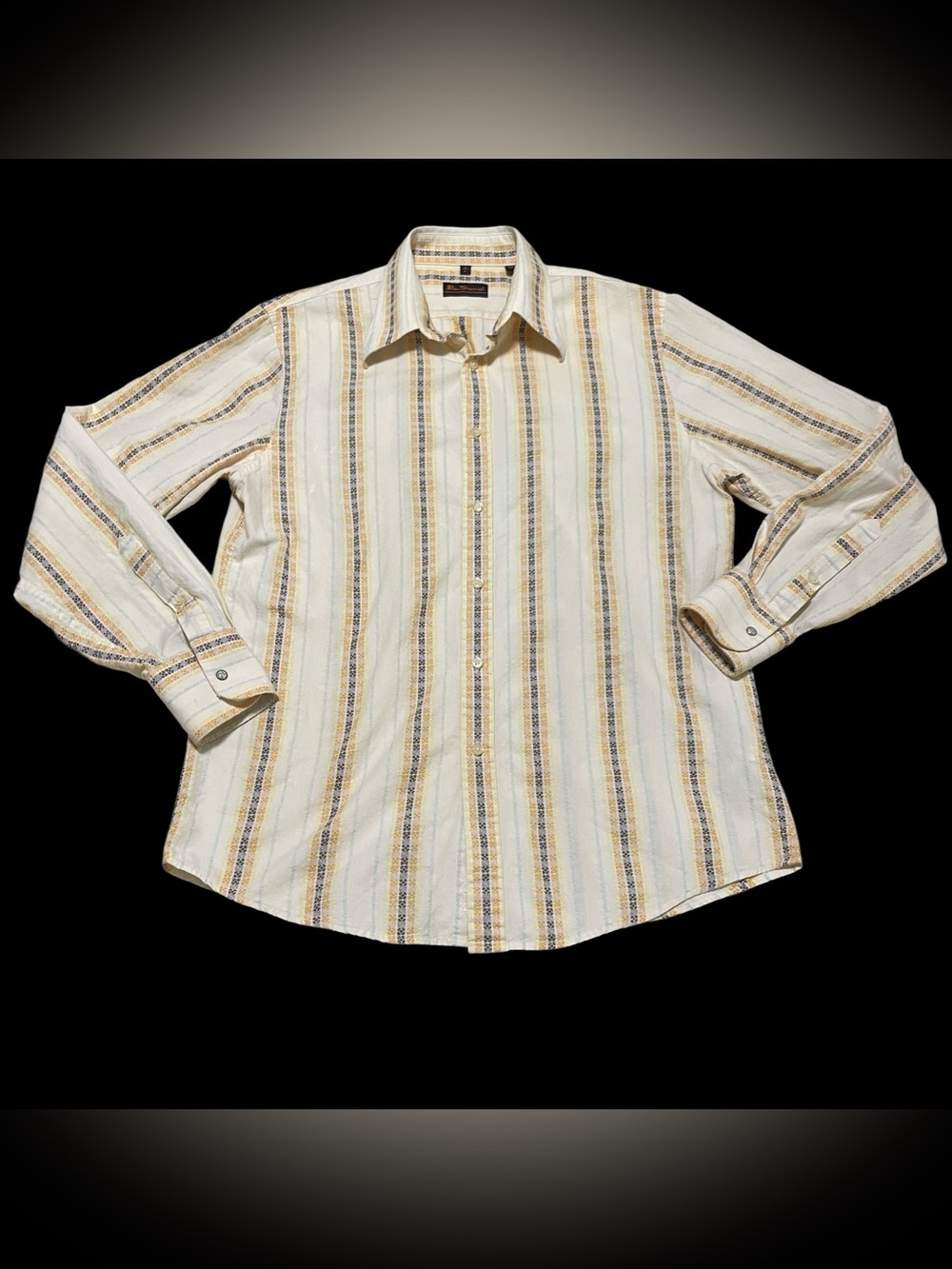 Ben Sherman Cream Stripe Long-Sleeve Button-Down Shirt